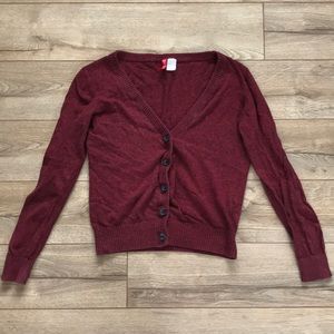 Heather Red Cardigan